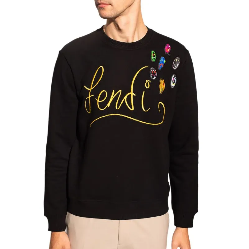 FENDI Sweatshirts Men Black-3