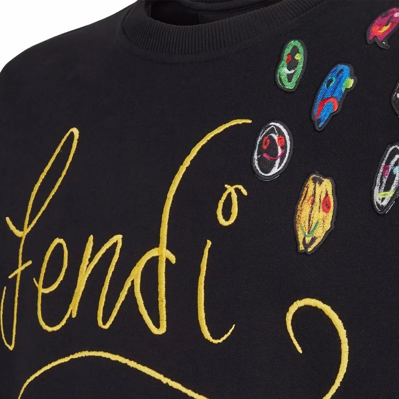 FENDI Sweatshirts Men Black-4