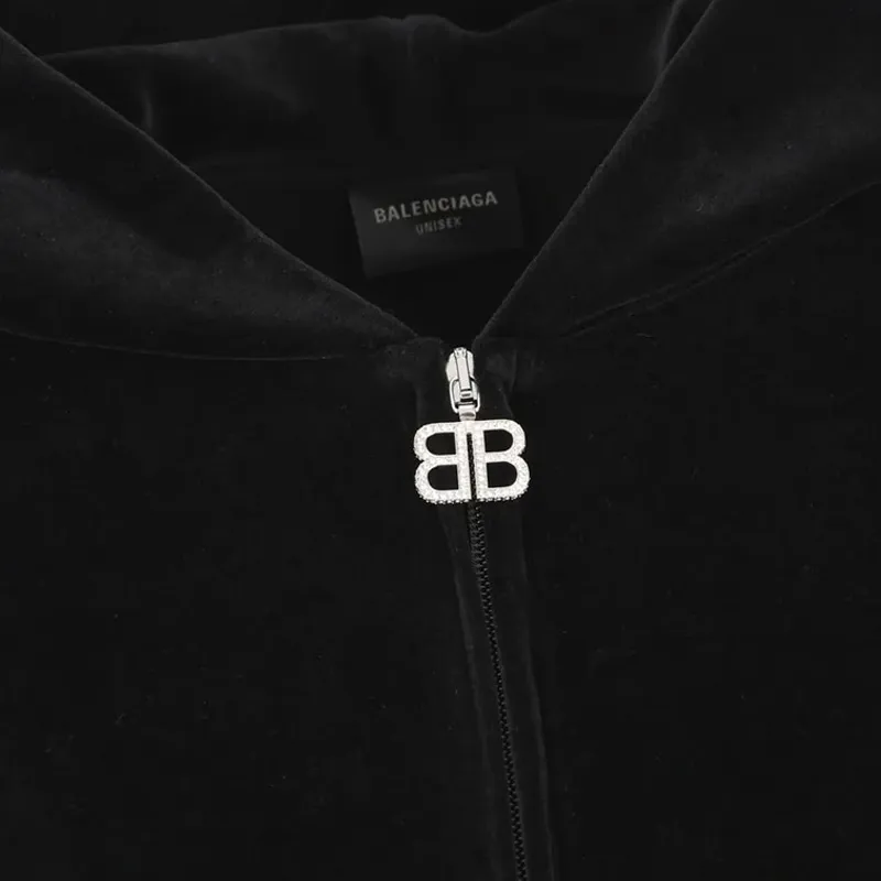 Balenciaga Embellished Logo Zipped Hoodie-3