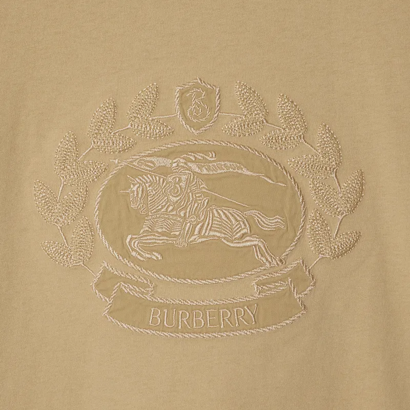 Burberry Logo Embroidered Crewneck T Shirt-5