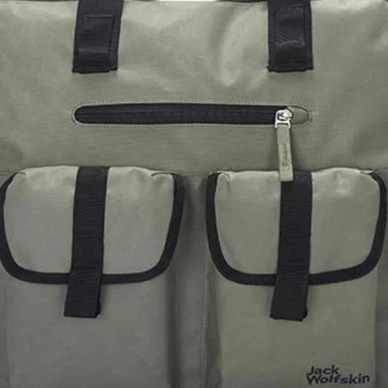 Jack Wolfskin Polyester Shoulder Bag, Handbag Regular Unisex Gray Olive-3