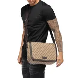 GUCCI GG Supreme Canvas Large Crossbody Bag Messenger Bag Men Brown