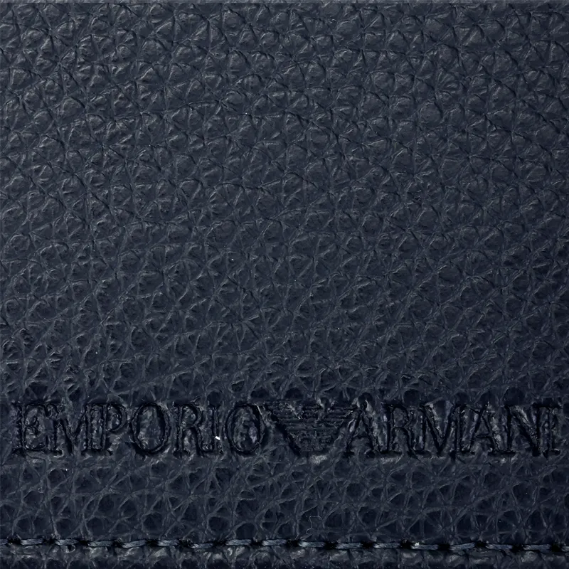 EMPORIO ARMANI Leather 3 in 1, Wallet, Keychain, Key Pouch Men's Navy Blue-4