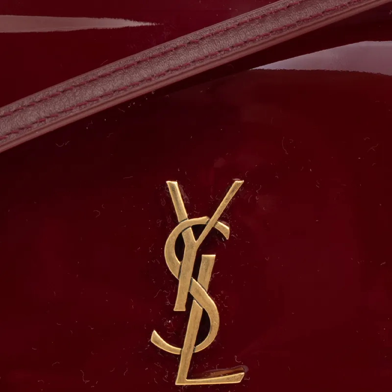 SAINT LAURENT Calfskin Shoulder Bag Crossbody Bag Women's Red-4