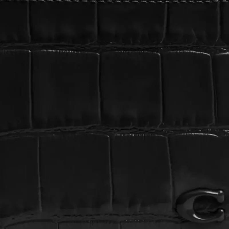 COACH Leather With Refined Calfskin Wallet Mini Men's Black-2