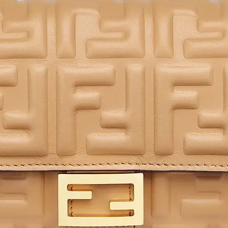 FENDI Baguette Nappa Leather Baguette Bag Wallet Women's Beige-3