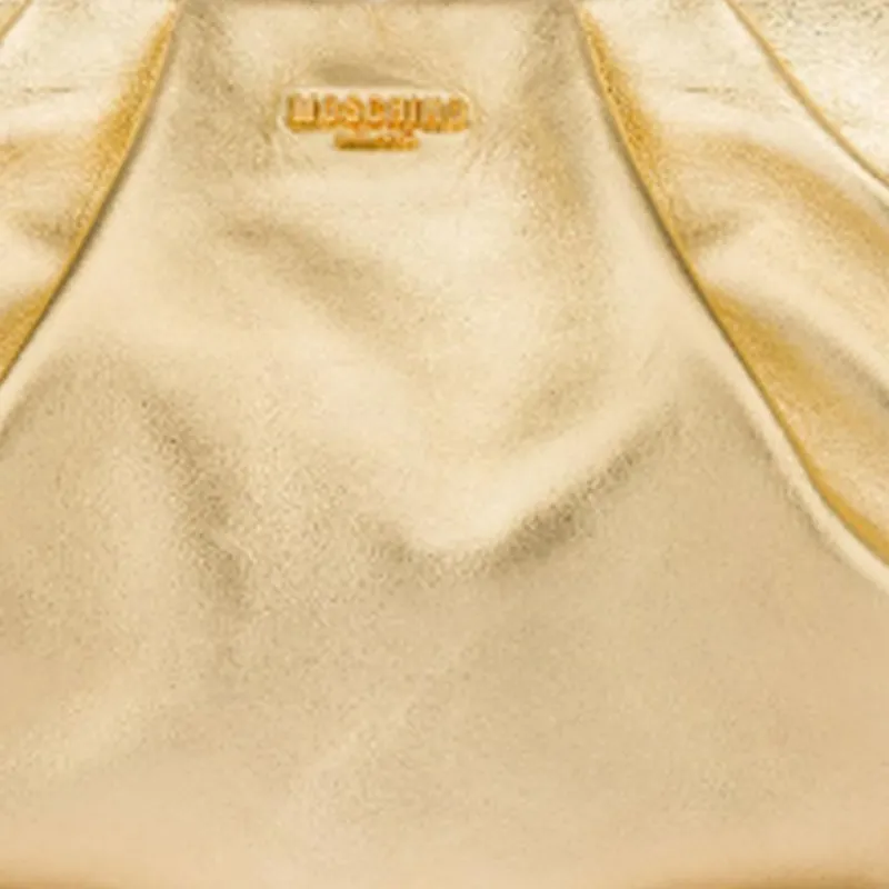 MOSCHINO Sheepskin Handbag, Shoulder Bag Small Size Women's Light Gold-3