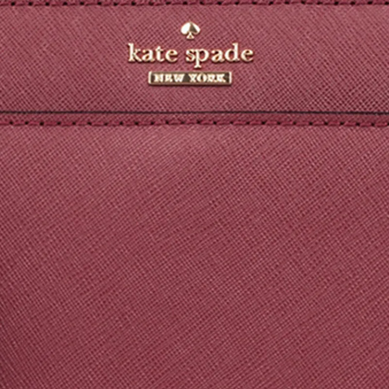 Kate Spade Cow Leather Clutch, Crossbody Bag Women's Maroon-4