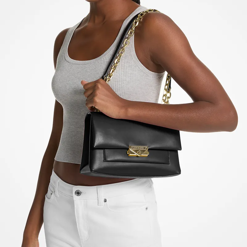 MICHAEL KORS Cece Polyurethane With Cotton And Polyester Crossbody Bag Shoulder Bag Medium Size Women's Black-5