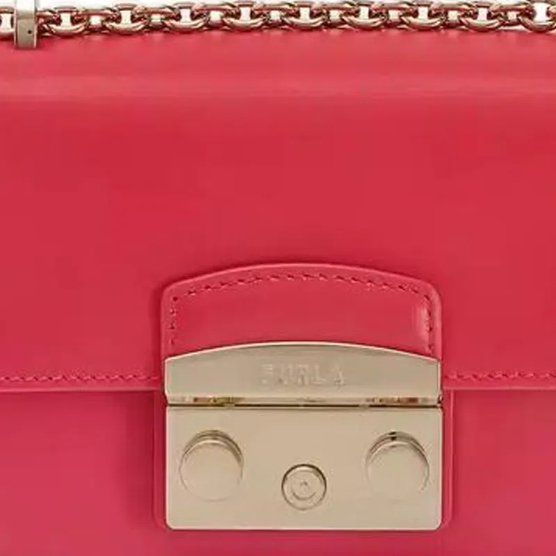 Furla Metropolis Collection Cow Leather Shoulder Bag Crossbody Bag Mini Women's Red-4