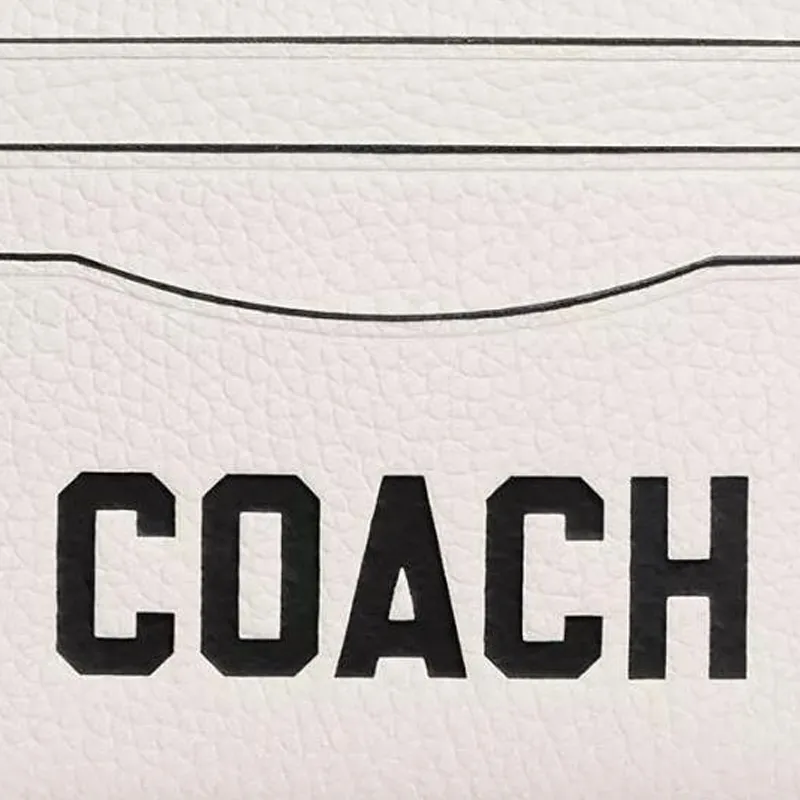 COACH Card Case Grain Leather Card Holder Mini Men's Chalk White-2