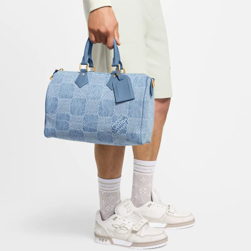 LOUIS VUITTON Design Handbag Women's Blue-5