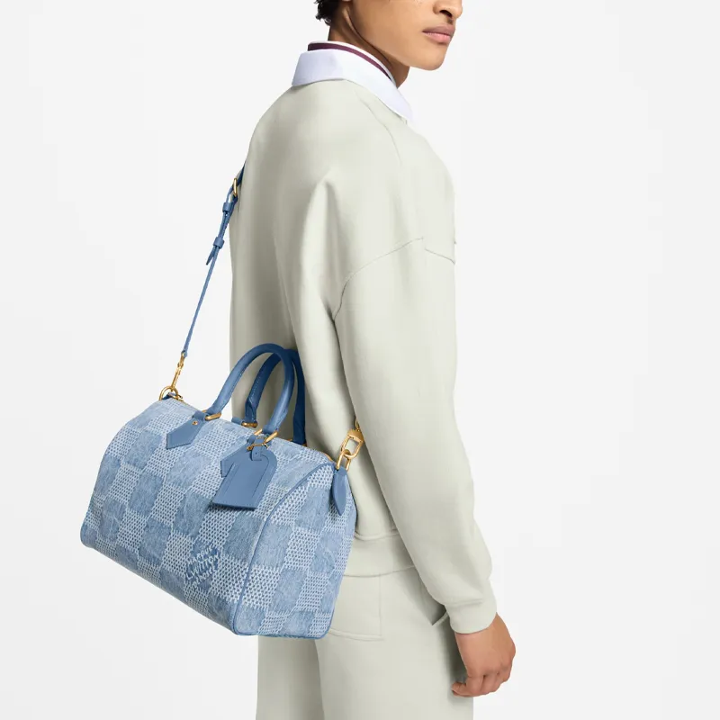 LOUIS VUITTON Design Handbag Women's Blue-4