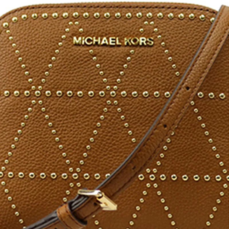 MICHAEL KORS Adele Leather Dome Bag Shoulder Bag Crossbody Bag Medium Size Women's Brown-4