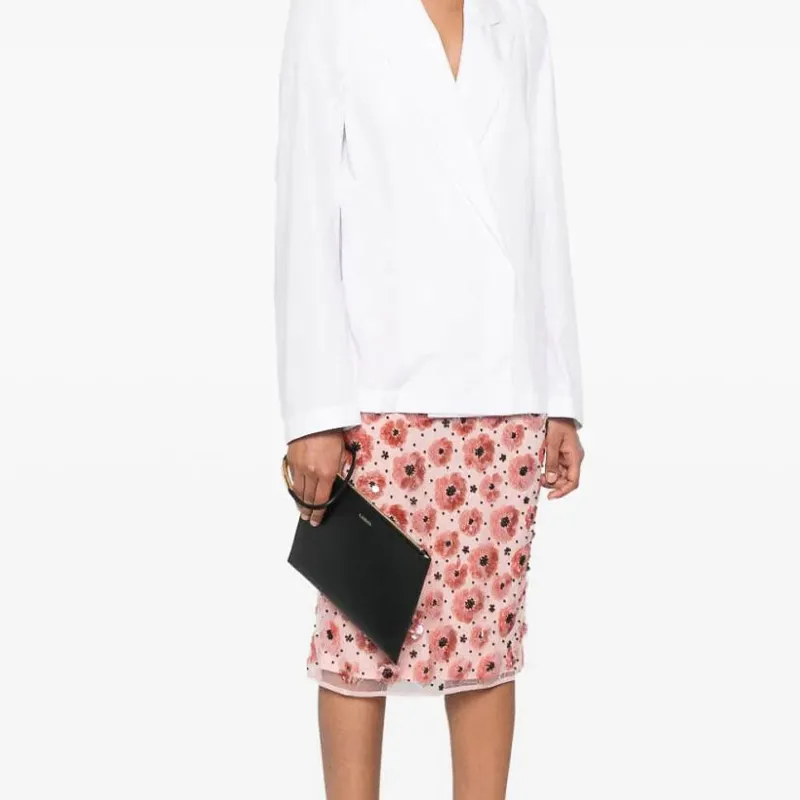 Lanvin Logo Printed Zipped Clutch Bag-3