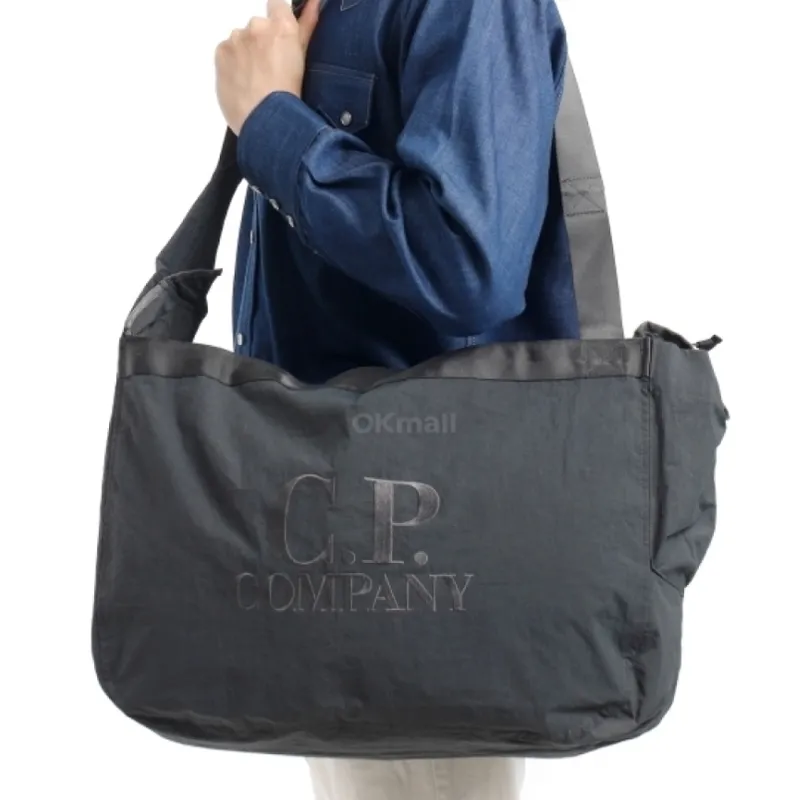 C.P.Company Detail Tote Bag, Shopping Bag, Shoulder Bag, Handbag Regular Men's Black-1