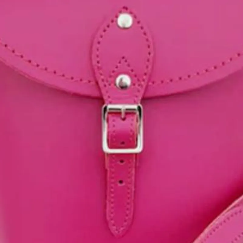 Zatchels Leather Shoulder Bag Small Size Large Size Women's Magenta-3