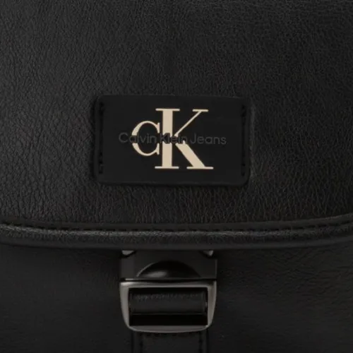 CALVIN KLEIN Recycled Polyester Saddle Bag, Shoulder Bag, Crossbody Bag Men's Black