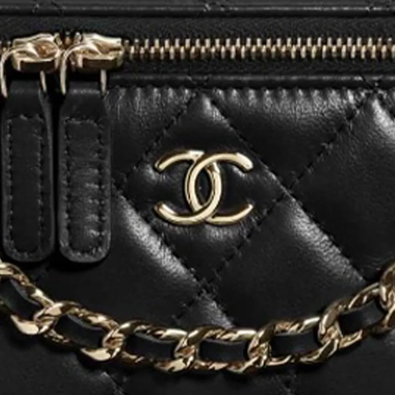 CHANEL Lambskin Box Bag, Shoulder Bag, Crossbody Bag, Handbag Women's Black-2