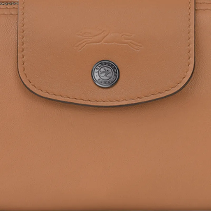 LONGCHAMP Le Pliage Cuir Sheepskin Dumpling Bag Clutches Women's Hazelnut Umber-3