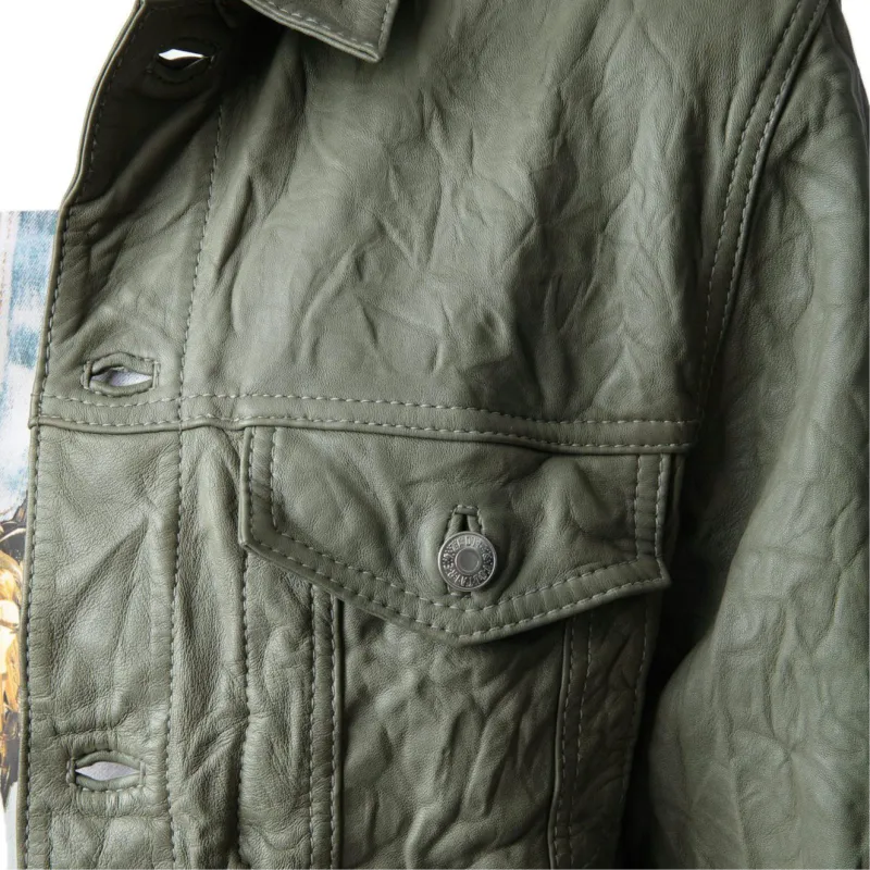 Zadig & Voltaire FW24 Leather Jacket Men's Green-4
