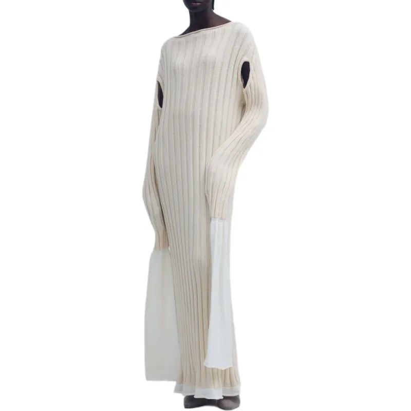 ISSEY MIYAKE FW24 Short Sleeved Dress Women's Moon White-3