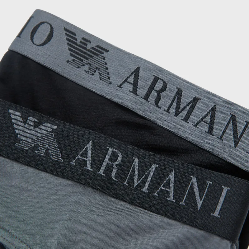EMPORIO ARMANI FW24 Underpants Men's 2 Pack Black+Gray-2