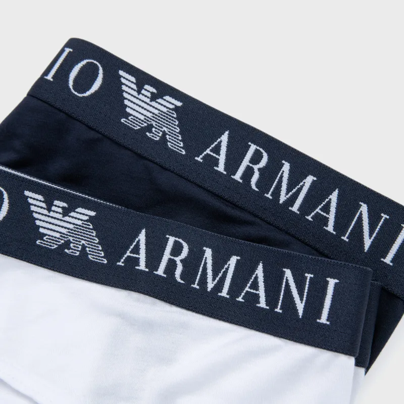 EMPORIO ARMANI FW24 Underpants Men's 2 Pack White+Navy Blue-1