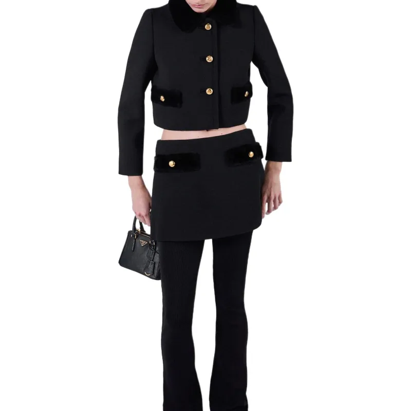 PRADA Logo Engraved Mini Skirt-3
