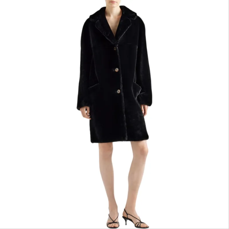 PRADA Velvet feel Coat Women's Black-1