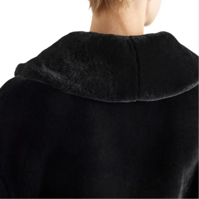 PRADA Velvet feel Coat Women's Black-4