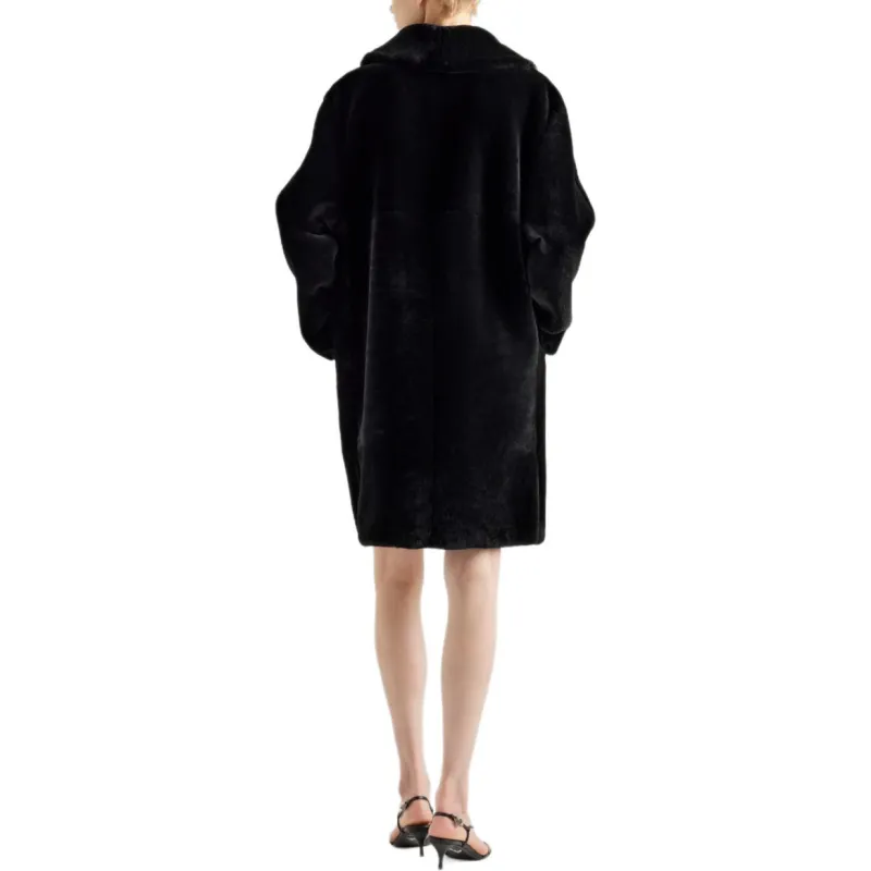 PRADA Velvet feel Coat Women's Black-2
