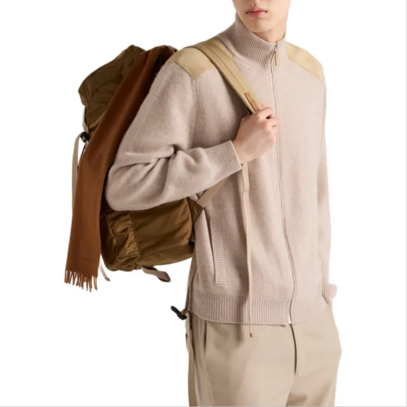 PRADA FW24 Cashmere Sweater Men's Desert Yellow-1
