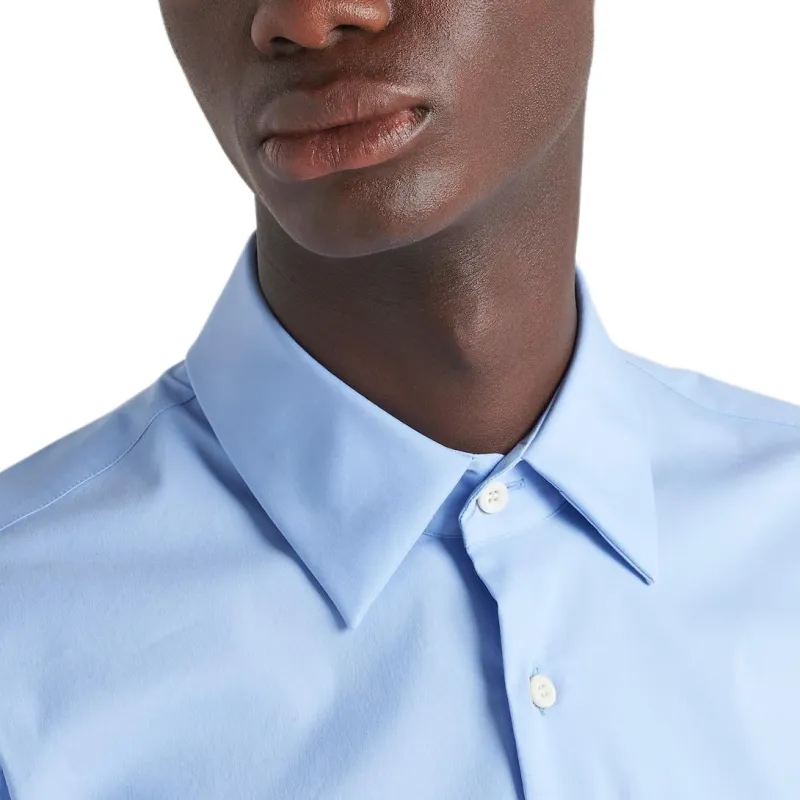 PRADA Long Sleeved Buttoned Poplin Shirt-4