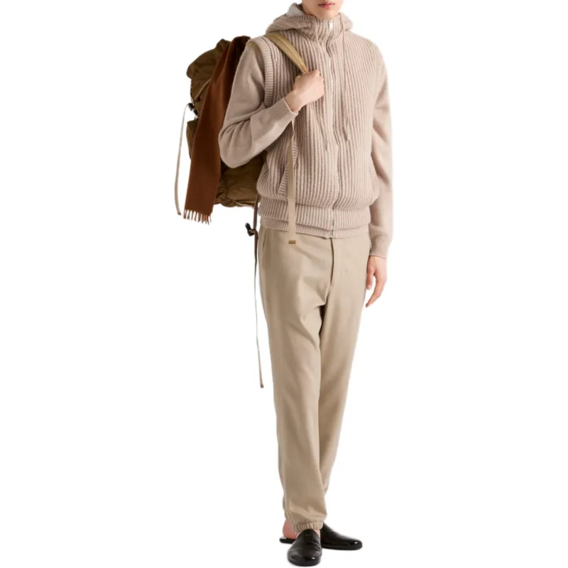 PRADA FW24 Cashmere Sweater Men's Desert Yellow-3