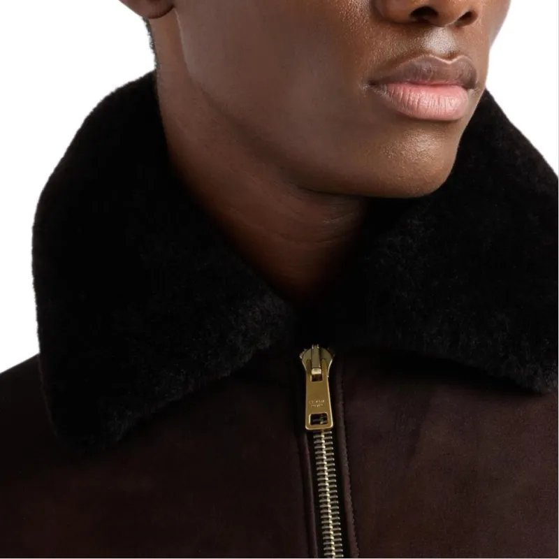 PRADA Triangle logo Leather Bomber Jacket-3
