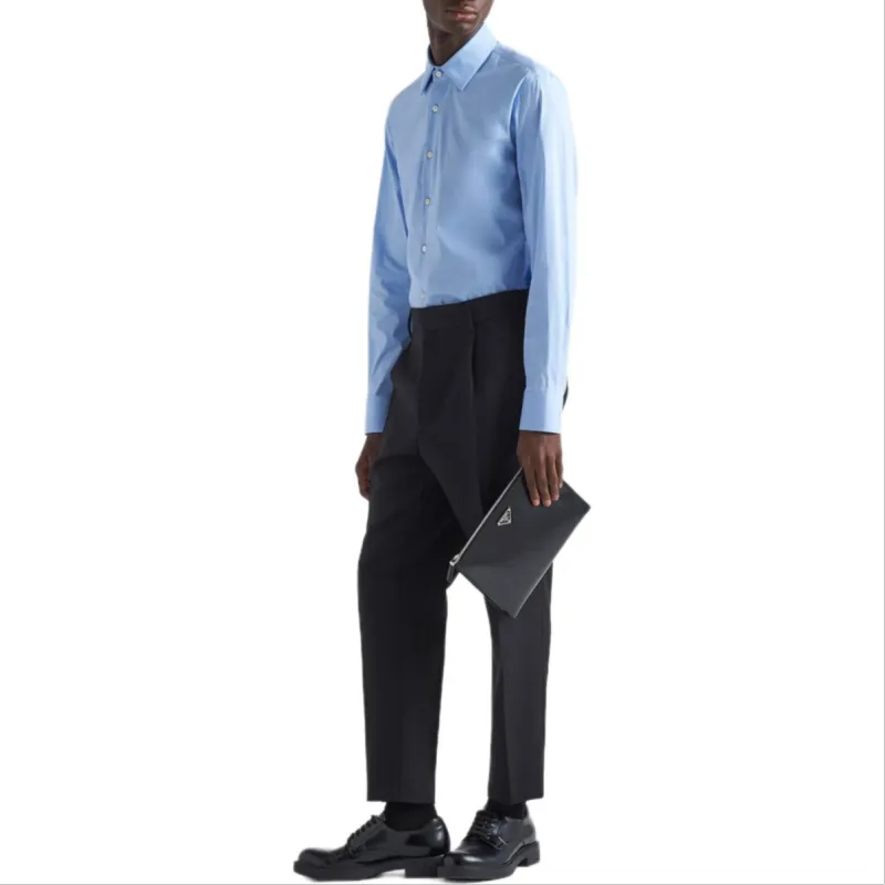 PRADA Long Sleeved Buttoned Poplin Shirt-3