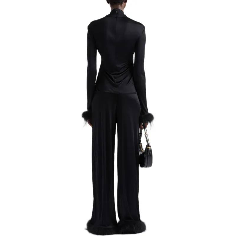 PRADA Long Sleeved Feather Detailed Top-1