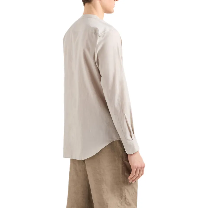 GIORGIO ARMANI Asv V neck Shirt In Cotton And Silk-2