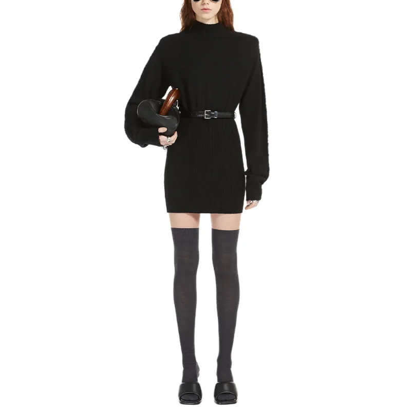 SportMax Turtleneck Knitted Mini Dress-1