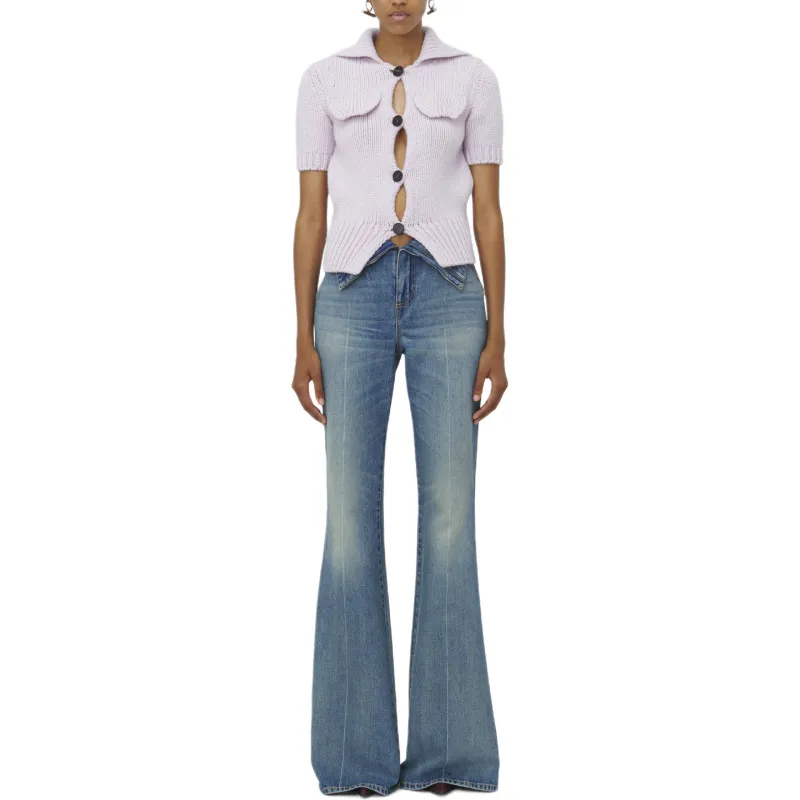Alexander McQueen Fold Over Waist Jeans-1