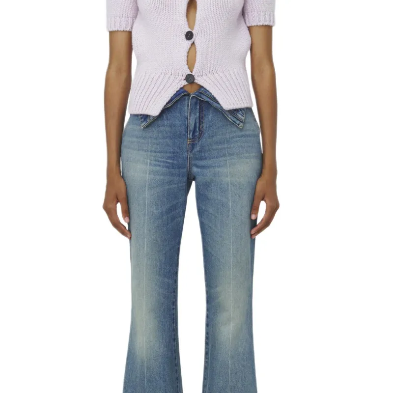 Alexander McQueen Fold Over Waist Jeans-5