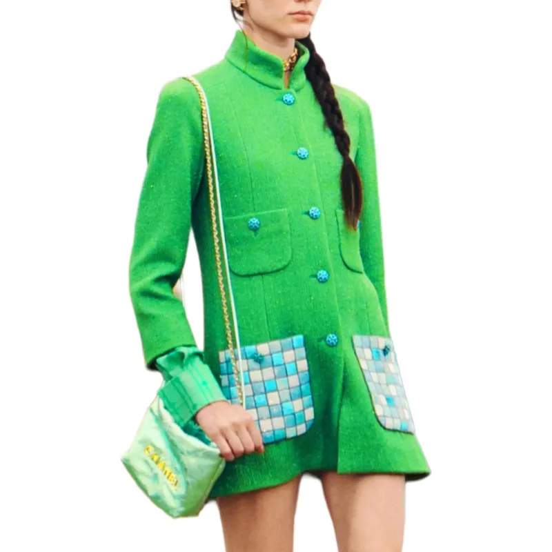 CHANEL Coats Women's Green-1