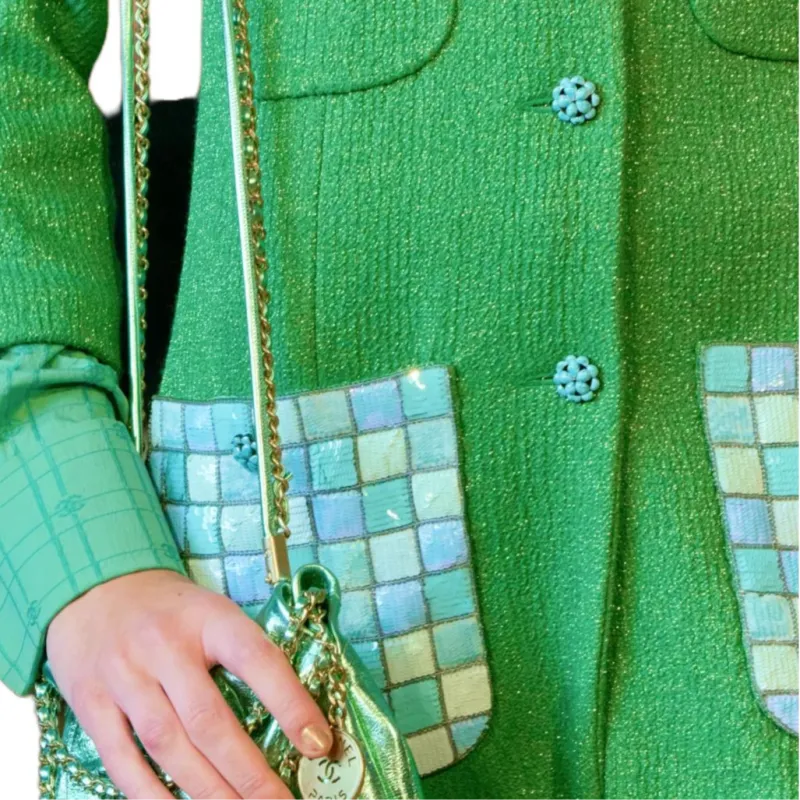 CHANEL Coats Women's Green-2