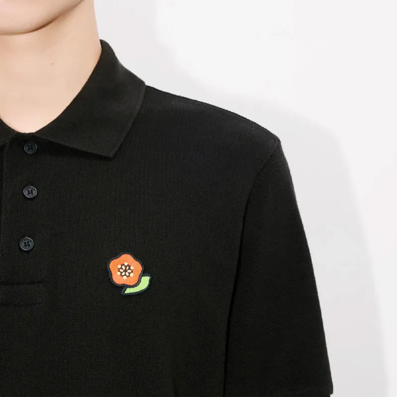 KENZO Floral Embroidered Short Sleeved Polo Shirt-5