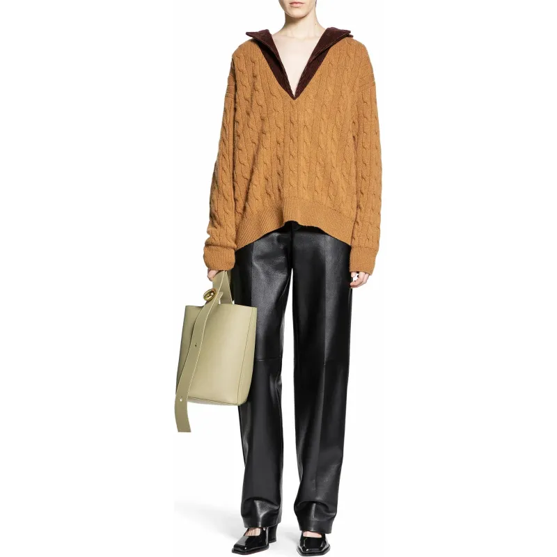 LOEWE FW24 Leather Pants Women's Black-3