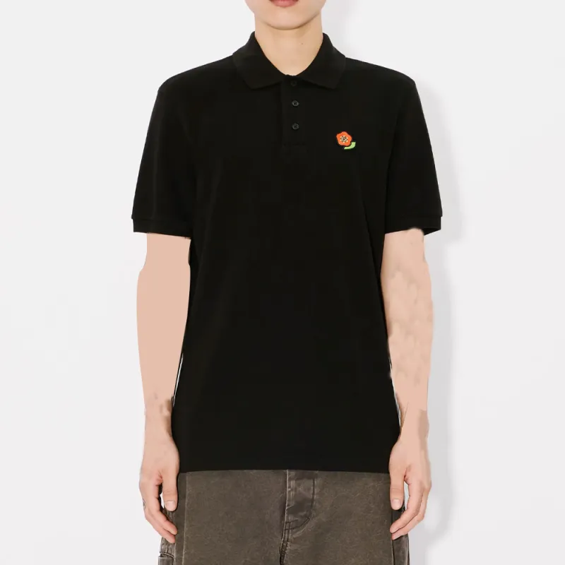 KENZO Floral Embroidered Short Sleeved Polo Shirt-3