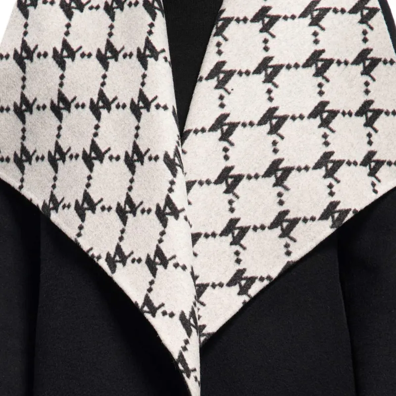 KARL LAGERFELD FW24 Coats Women's Black White-4