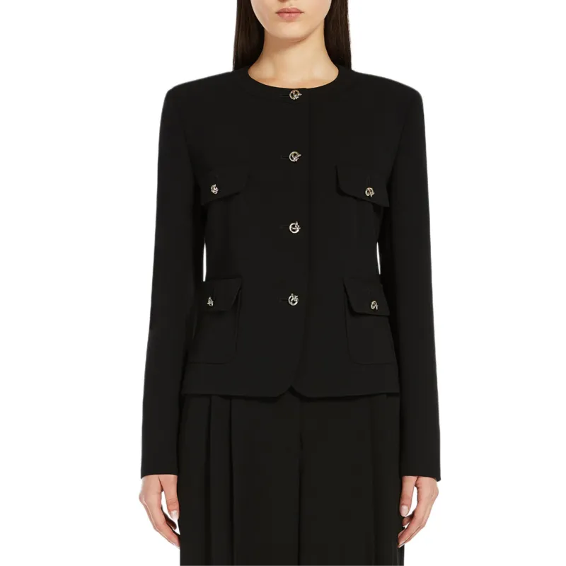 MaxMara Studio Buttoned Crewneck Jacket-1