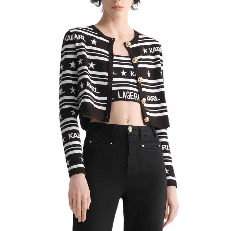 KARL LAGERFELD SS23 Knitwear Women's Black White-1